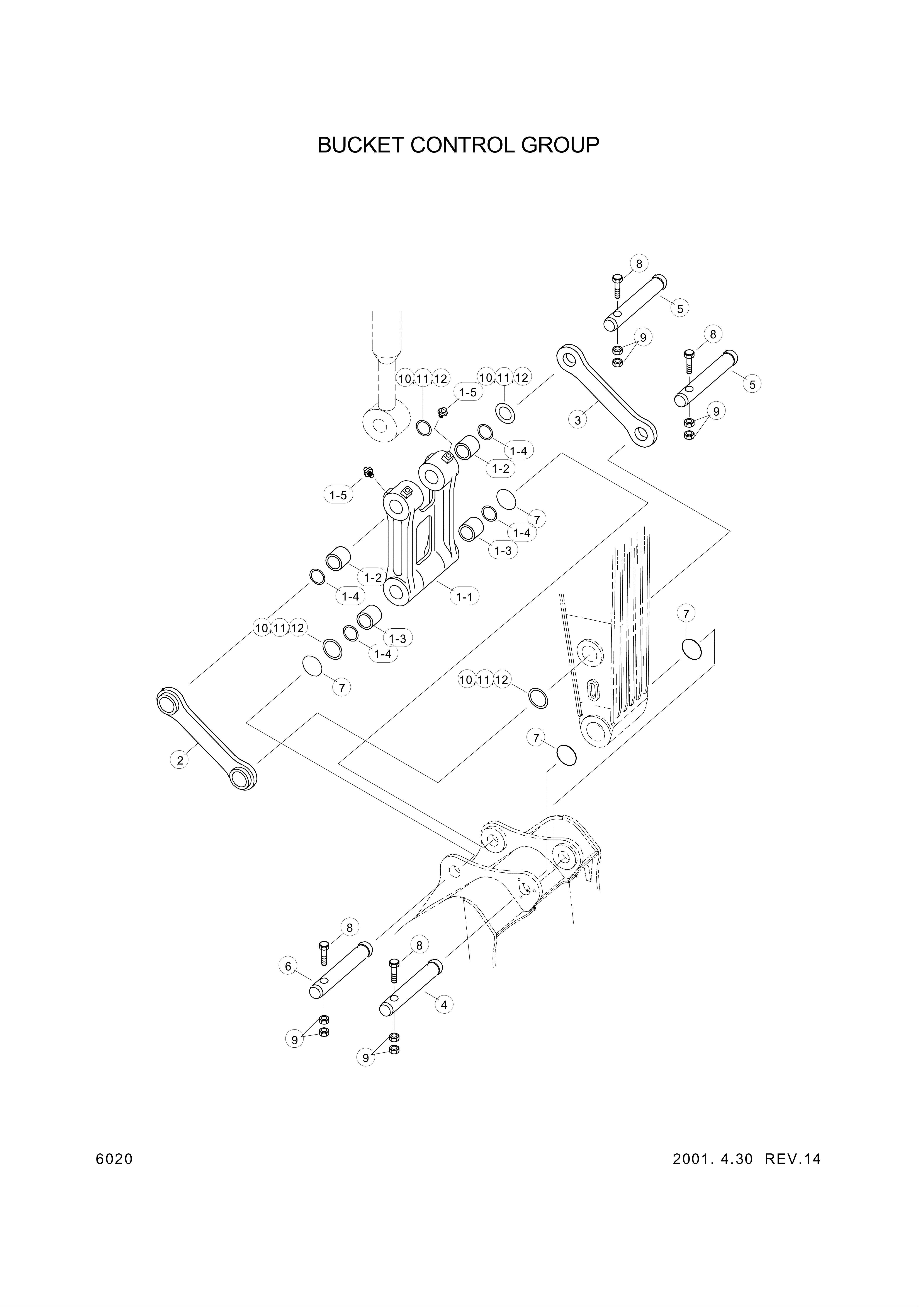 Technical drawing of Hyundai Construction Equipment 61EM-40030 BUSHING-PIN with dimensions and layout (figure 3)