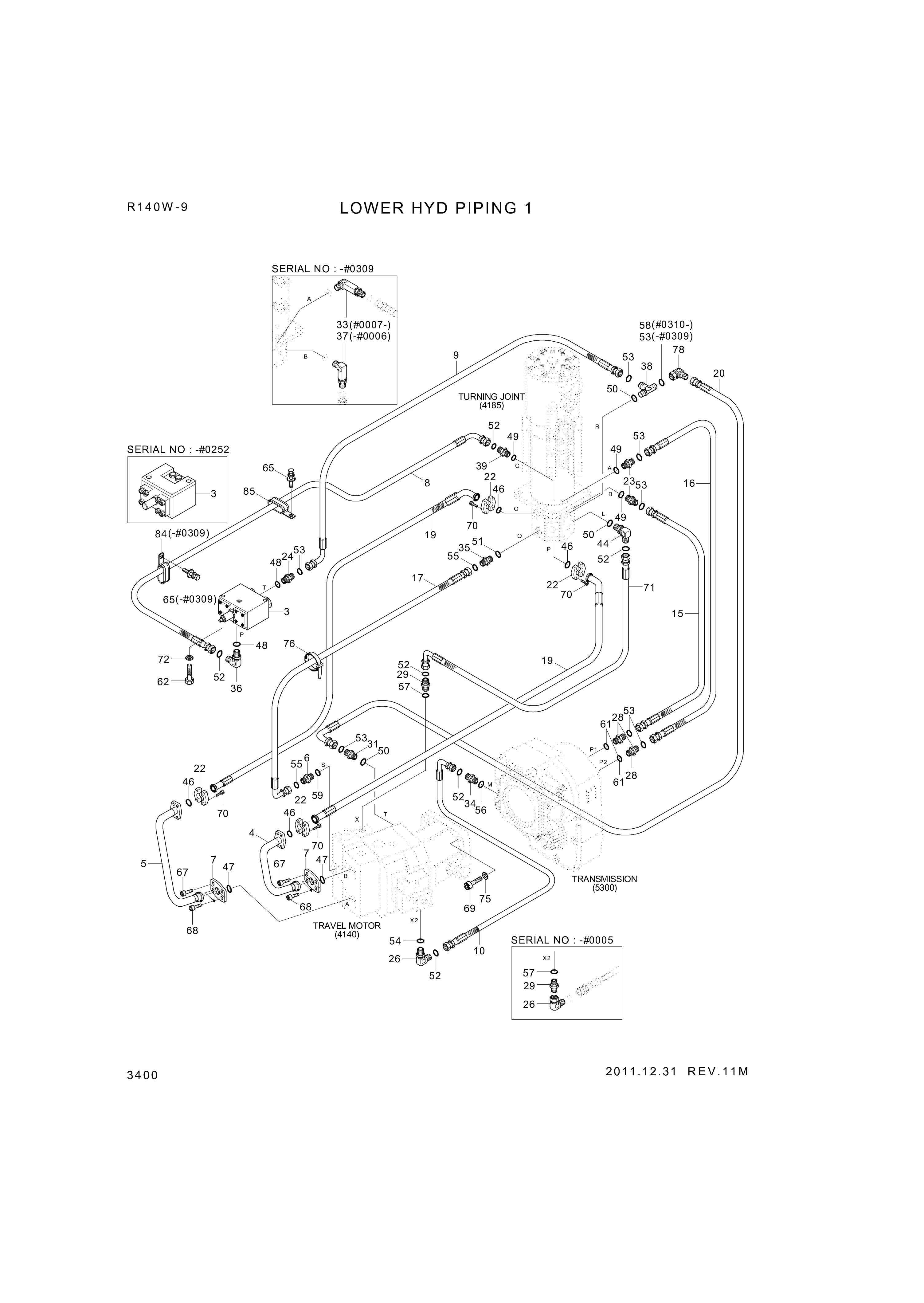 drawing for Hyundai Construction Equipment P933-062017 - HOSE ASSY-ORFS&THD