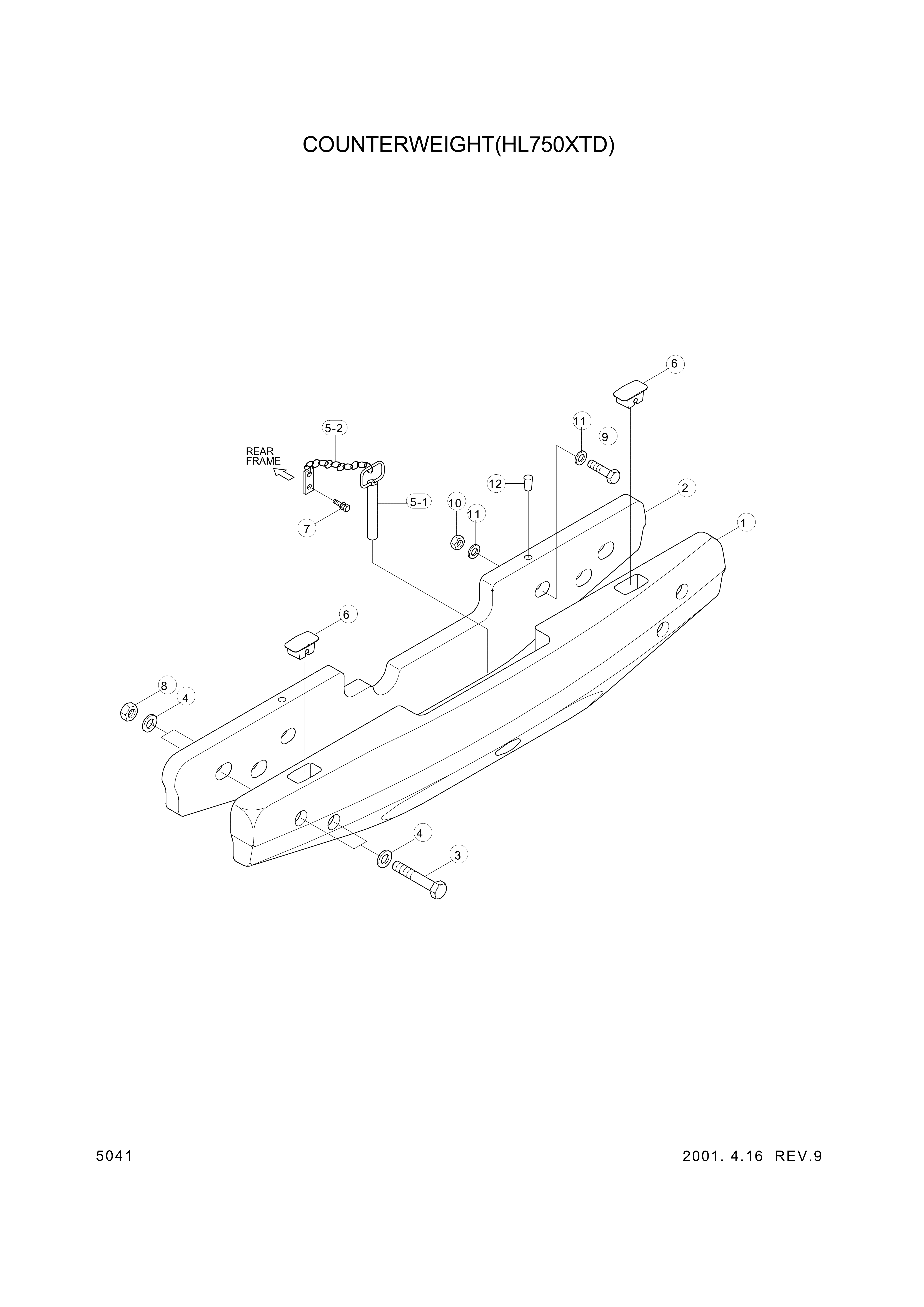 drawing for Hyundai Construction Equipment 54L3-00720 - PIN-DRAWBAR