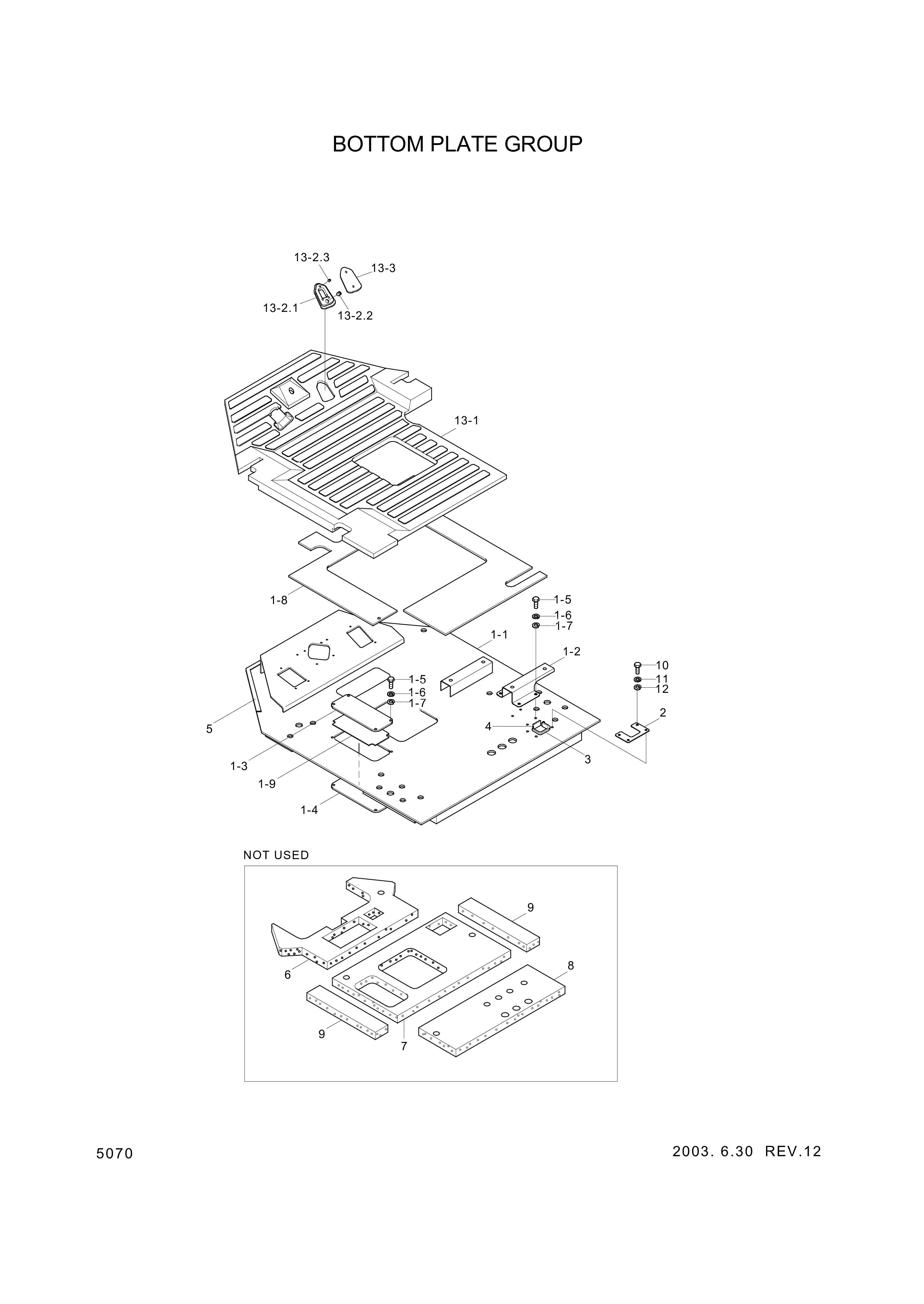 drawing for Hyundai Construction Equipment 71L6-10352 - PLATE-BOTTOM