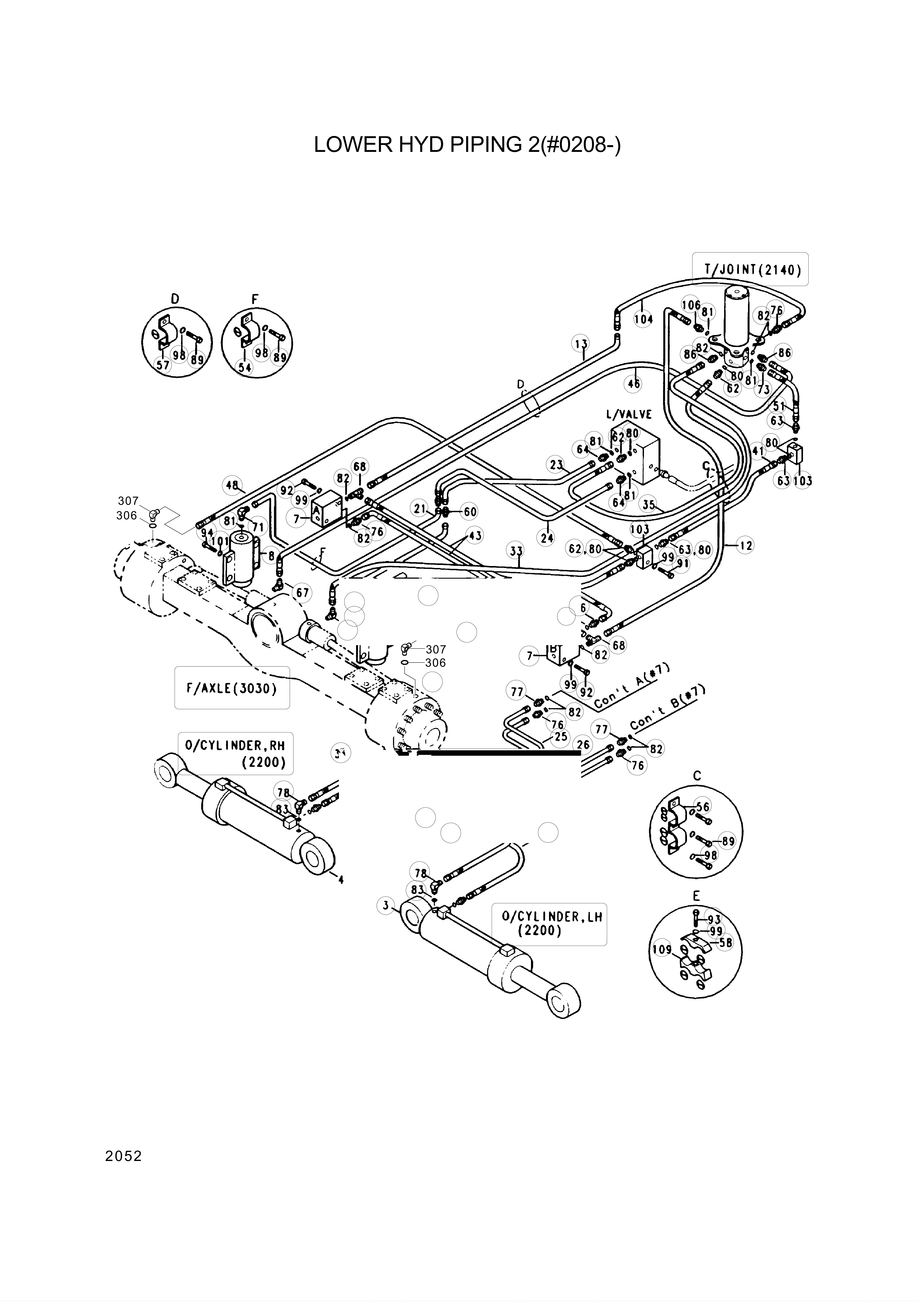 drawing for Hyundai Construction Equipment 31E4-00910 - CYLINDER ASSY-O/RIGGER LH