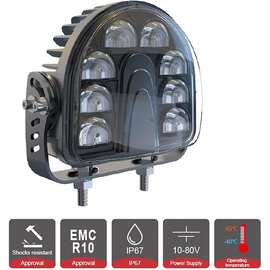 Маркерный фонарь 24W красного цвета (подкова) 7009D-25W ( 9-80V )