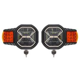 Фары для спец техники 100W - Головной свет с обогревом, 16100W (2 шт) 4000 / 6000Lm, 9-32V