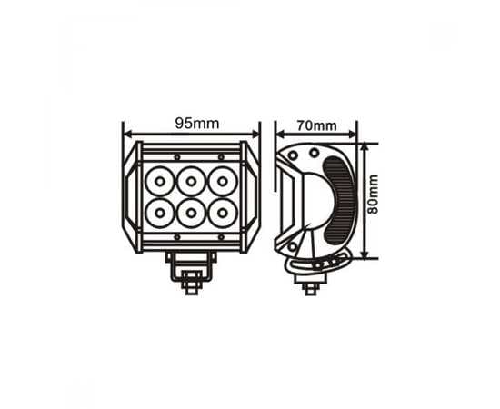 Светодиодная LED фара 18W - Ближнего света, 18W-C3 (светодиоды CREE), изображение 10