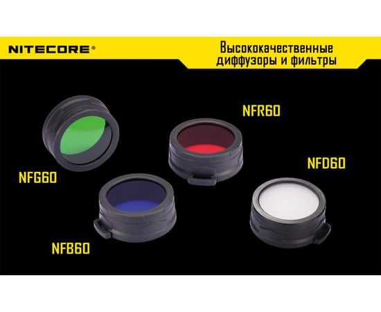 Фильтр для фонарей Nitecore NFR60 КРАСНЫЙ, изображение 2