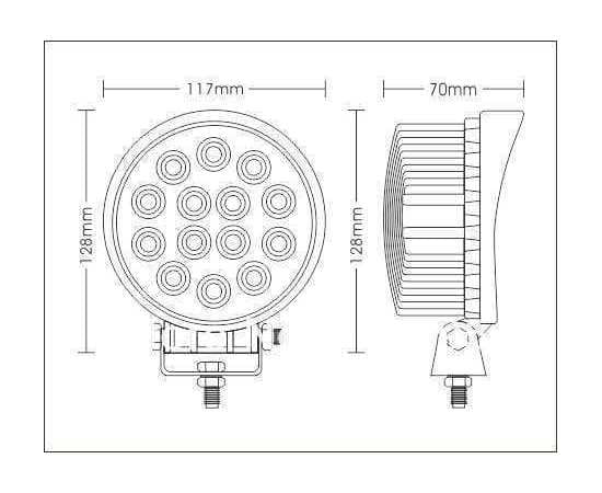 Светодиодная LED фара 42W - Дальнего света 2003-42S (светодиоды Epistar), изображение 3