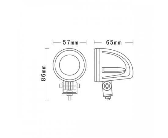 Светодиодная LED фара 10W - Ближнего света, 1023D-10F (светодиоды CREE), изображение 10