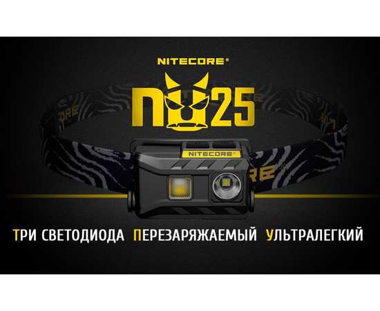 Светодиодный налобный фонарь Nitecore NU25 Черный, изображение 5