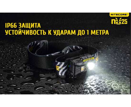 Светодиодный налобный фонарь Nitecore NU25 Черный, изображение 27