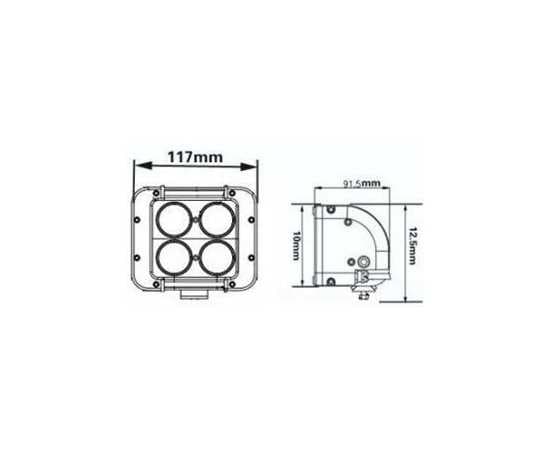 Светодиодная фара 40W - Ближнего света 3302-40F (светодиоды CREE), изображение 4