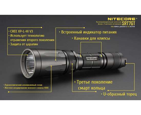 Подствольный фонарь NITECORE SRT7i Revenger Luminus SFT-70 3000 люмен 800часов 580м 21700i идет в комплекте (NL2150HPi 5000 мАч), изображение 24