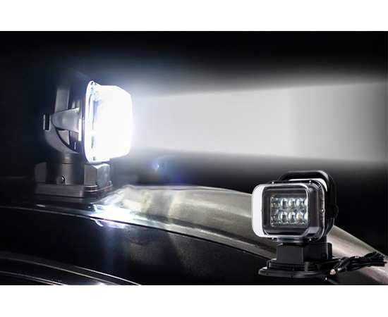 Белый светодиодный LED фара-искатель 12V с дистанционным управлением 50W, изображение 3