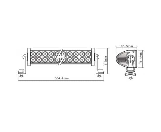 Светодиодная LED балка - 180W Комбинированного света  (БЕЛЫЙ / ЖЕЛТЫЙ ), изображение 7