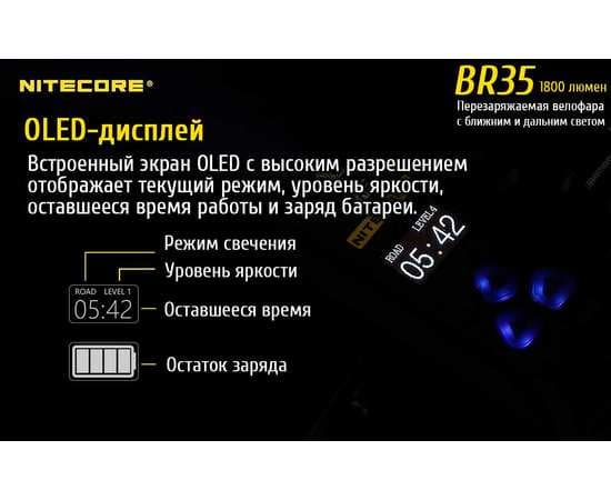 Перезаряжаемая велофара Nitecore BR35, изображение 18