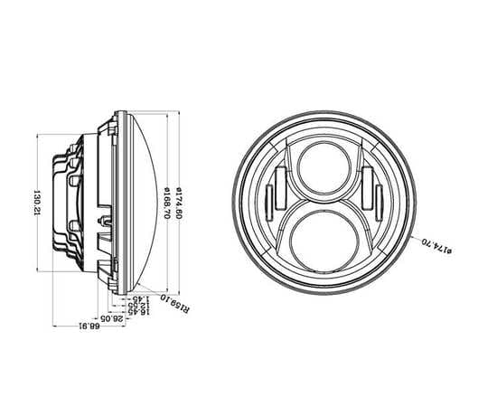 Светодиодный фары головного света с ДХО и поворотниками 7 дюймов 140 Вт (комплект), изображение 8