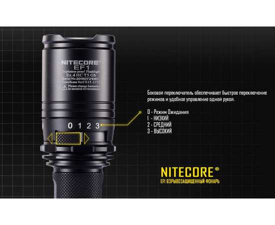 Фонарь ручной NITECORE EF1 CREE XM-L2 U3  взрывозащищенный, изображение 10