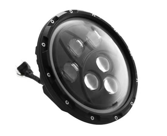 Светодиодная LED фара головного света 7" дюймов 70W с ДХО, изображение 7