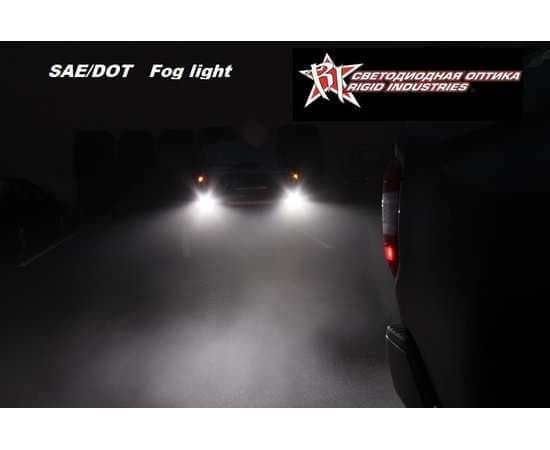 Квадратная светодиодная фара Rigid SAE-Серия Dually (4 светодиода) Противотуманная фара, 2 шт., изображение 8