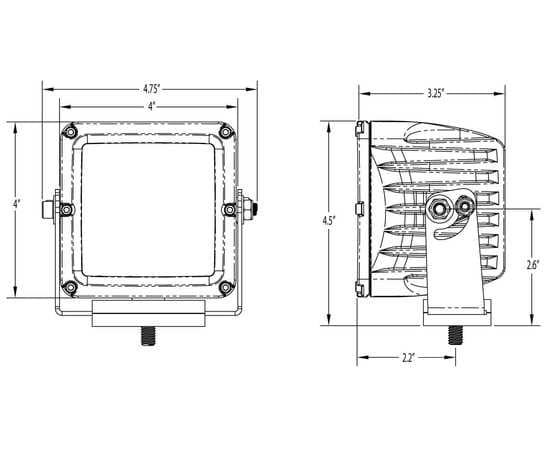 Квадратная светодиодная фара Rigid D-XL Серия PRO (12 диодов) Рабочий свет, 2 шт., изображение 4