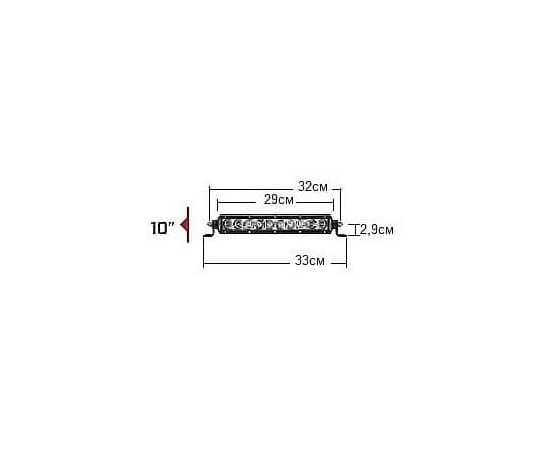 Однорядная светодиодная балка Rigid 10" SR-Серия PRO (12 диодов) Комбинированный свет (Водительский/дальний), изображение 2