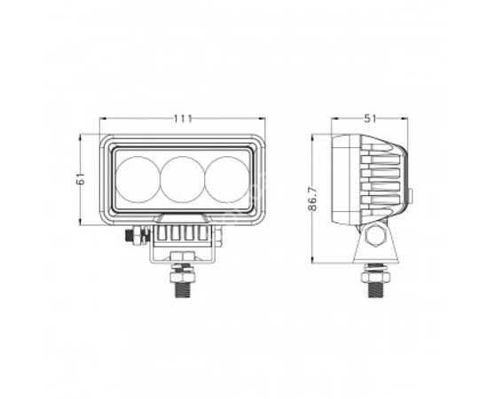 Светодиодная фара Samrai 30W - Рабочего света, 1630F PRO (светодиоды Osram) 3900Lm, 5000K