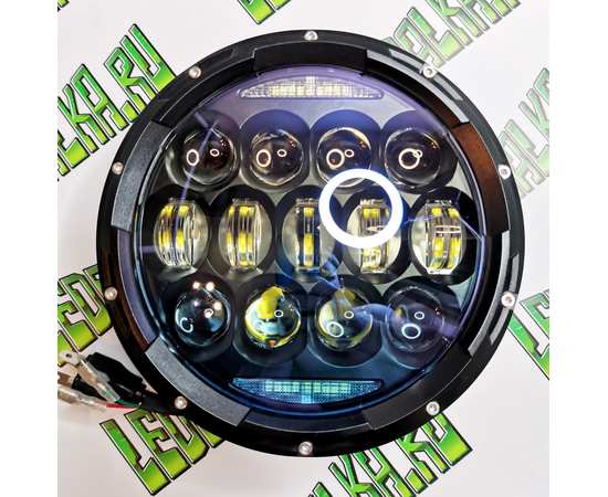 Светодиодные фары головного света с ДХО и поворотниками 7" дюймов 260W (комплект 2шт), изображение 2