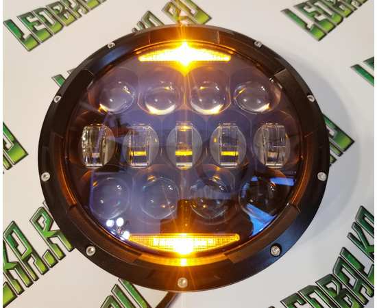 Светодиодные фары головного света с ДХО и поворотниками 7" дюймов 260W (комплект 2шт), изображение 13