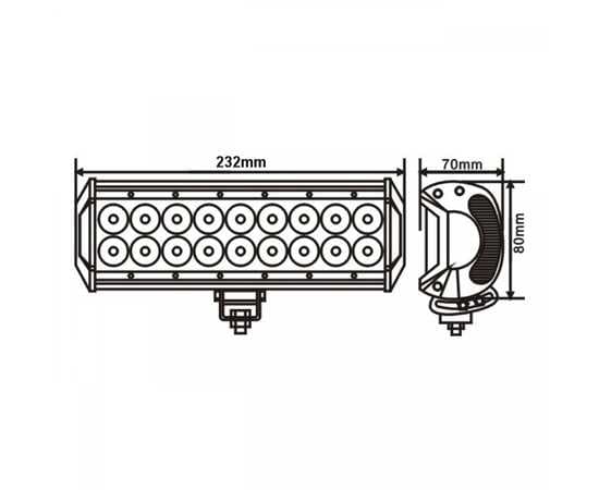 Светодиодная LED балка 54W - Дальний свет, 3400-54S (светодиоды CREE), изображение 3