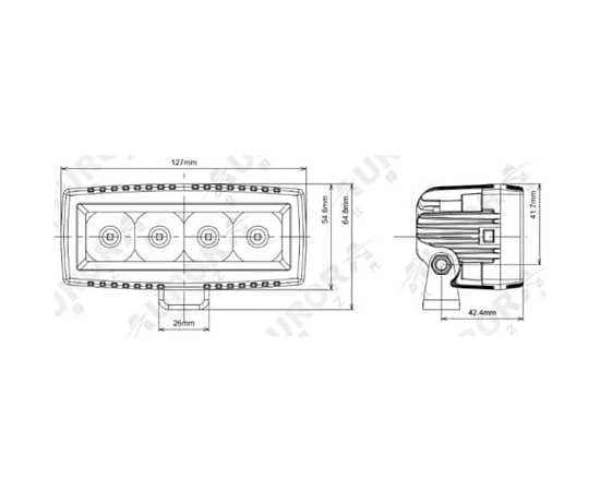 Фара 12W Aurora ALO-L-4-E7A Ближнего света (желтый-янтарный), изображение 5