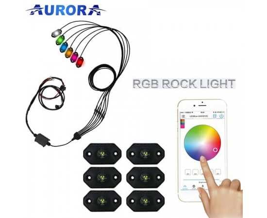 Подсветка точечная Aurora ALO-Y1-2-RGB-D6 универсальная 6 шт -18W управление Bluetooth, изображение 5
