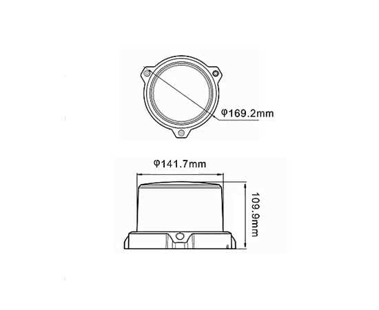Маяк проблесковый 48W Samrai M31, 17,5 см, 3 режима, на магните, 12-24V, изображение 2