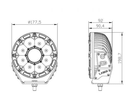 Лазерная фара 45W  Aurora AAL-L045  7" дюймов (комплект 2 шт), изображение 9