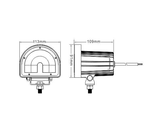 Маркерный фонарь 15W - Красный полукруг (Подкова, Дуга), 10-80V, Sanmak SA6069-04