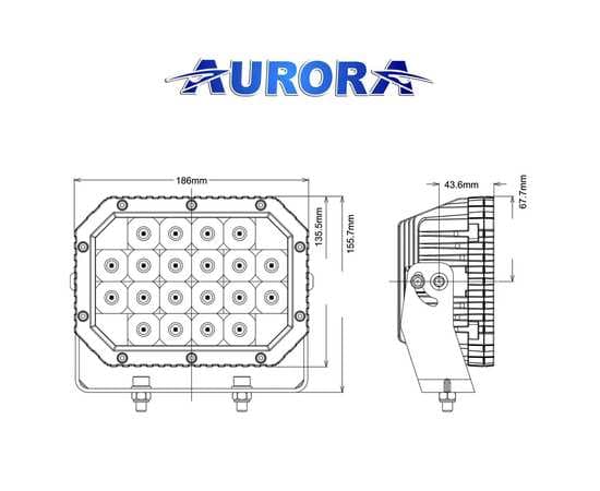 Светодиодная фара 100W Aurora Фара ALO-L-6-P7E7K Комбинированный свет, изображение 7