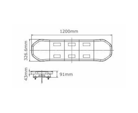 Проблесковая балка 104W Синий цвет, Sanmak SM7303B 47" 10 режимов, изображение 4