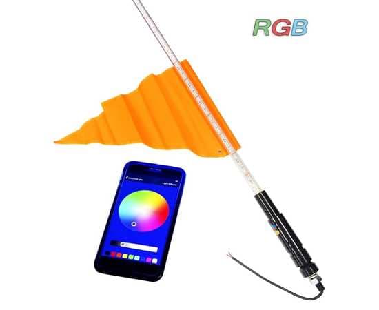Светодиодный флагшток RGB 162 LED Bluetooth управление с помощью телефона