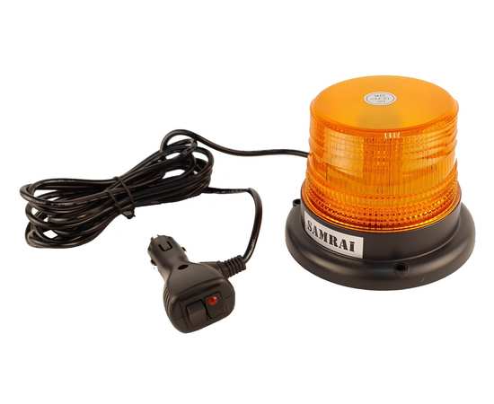 Проблесковый маяк Samrai 015S, 7 режимов, 10 LED, 13 см, на магните, питание от прикуривателя,