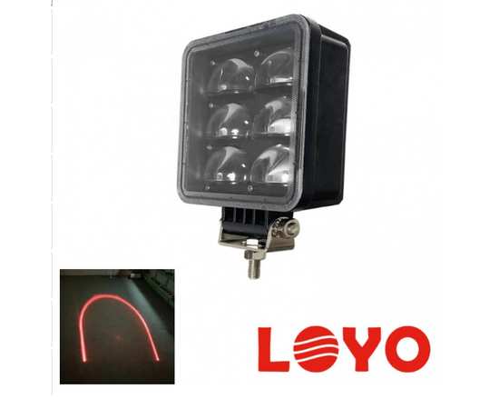 Маркерный фонарь LOYO 30W - Красная дуга (подкова) FORK U-ZONE SHAPE ARC MAX RED, 10-80V
