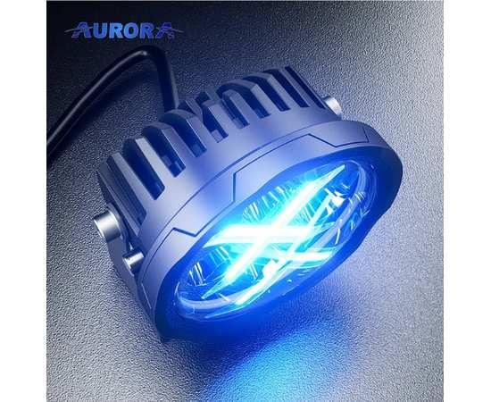 Фара дальнего 40W  Aurora ALO-R4T3-P-RGB 4" подсветка RGB в форме Х  ( 2 шт )