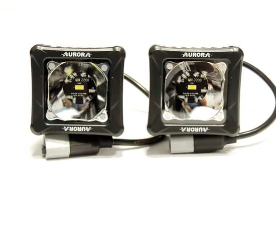Светодиодные фары 30W  AURORA ALO-D3-2-P23 подсветка RGB, комбинированный свет (2 шт), изображение 2