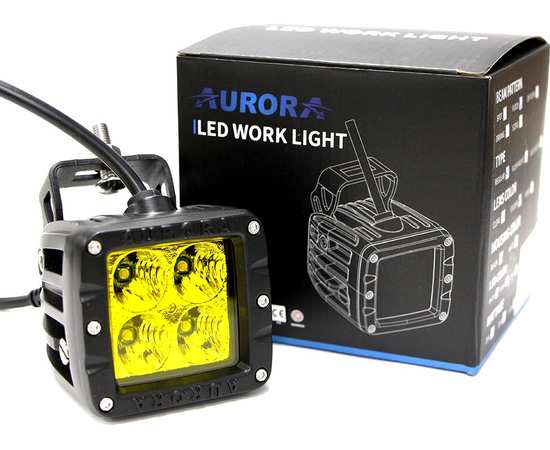 Фара 40w AURORA ALO-T-2-E4T Ближнего света, желтая - противотуманная, изображение 6