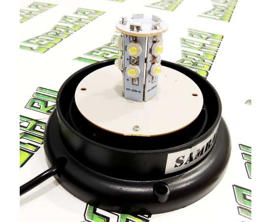 Проблесковый маяк Samrai 015S, 7 режимов, 10 LED, 13 см, на магните, питание от прикуривателя,