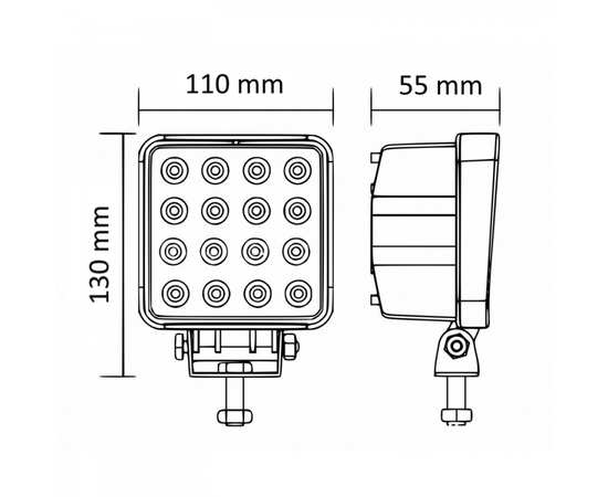 Светодиодная LED фара 48W рабочего света, 1248SF Epistar, 9-60 V