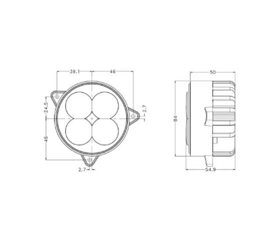Светодиодная фара Samrai 40W - Ближний свет, Врезная, 1340RF (светодиоды Osram) 3978Lm, 5000K