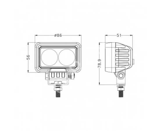 Светодиодная фара 20W рабочего света, PRO Osram 1620F, изображение 3