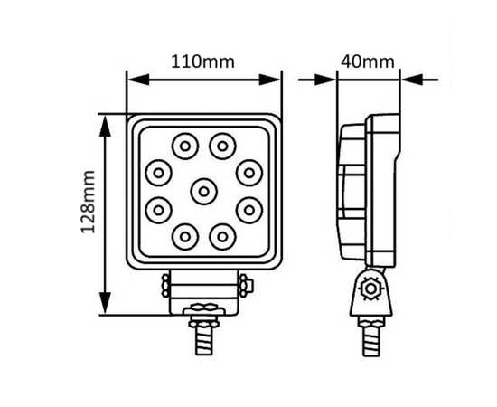 Светодиодная фара 27W дальнего света, Epistar, 1227SS, изображение 5