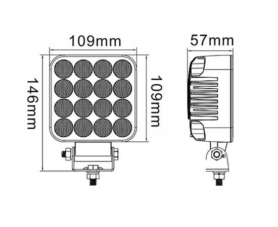 Светодиодная фара 64W, рабочего света Osram (Flood) 6064SF, изображение 2