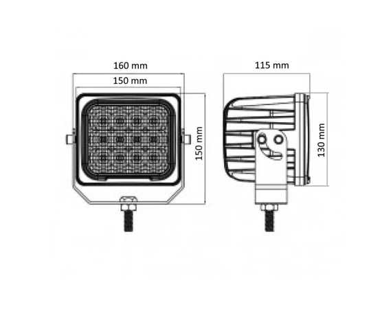 Светодиодная фара 90W, рабочего света RPO 6090SF (Flood), изображение 2