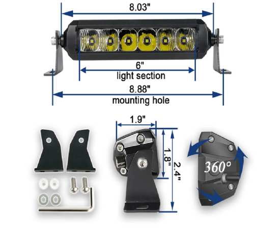 Светодиодная балка 30W Aurora ALO-S5D1-6-H-P7E7J Osram (Комбо свет), изображение 3