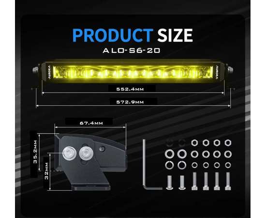 Светодиодная балка Aurora 150W/150W - Комбинированный свет, ALO-S6-20-R5H1, (Переключение - Белый 150W + Желтый свет 150W)